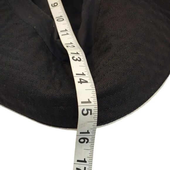 Bucket Sun Hat Packable Crushable Black and White painted design One Size - Picture 6 of 7